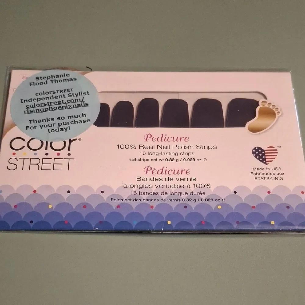 Color Street Evening Sky Pedicure Nail Polish Strips - Dark Purple